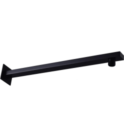 Soporte de rociador de ducha empotrado negro cuadrado