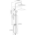 Columna de ducha de acero inoxidable cuadrada sin grifo