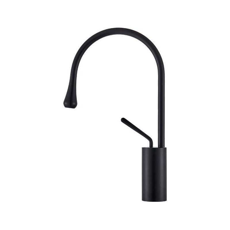 Grifo de lavabo pica alto negro mate monomando giratorio