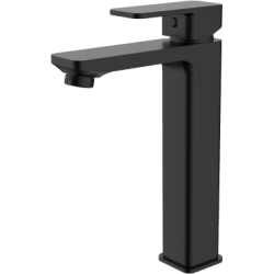 Grifo de lavabo pica alto negro mate monomando serie skara