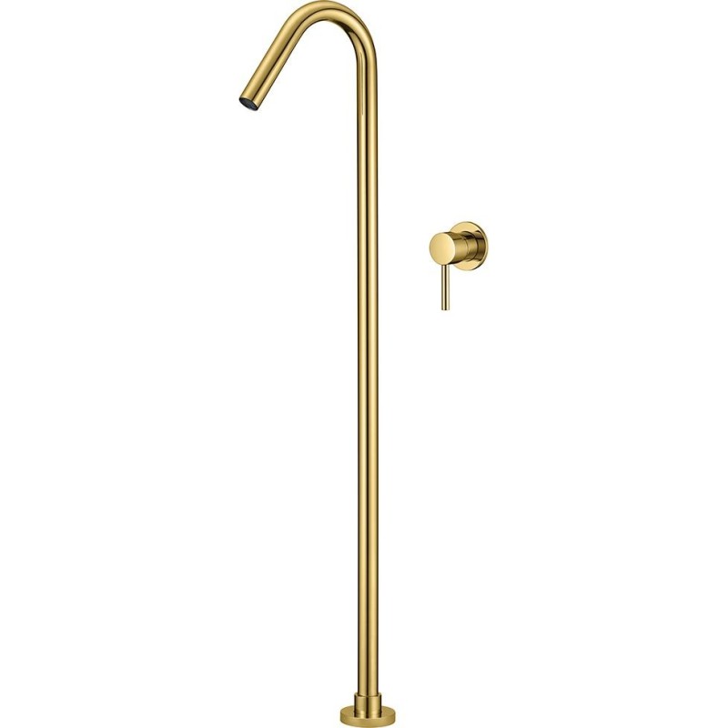 Grifo tótem empotrado de lavabo exenta/ bañera dorado cepillado monomando