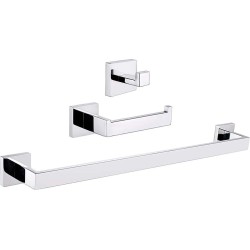 Comprar Accesorios de baño en acero cepillado de acero inoxidable SUS304:  Toallero 40cm + portarrollos + percha online