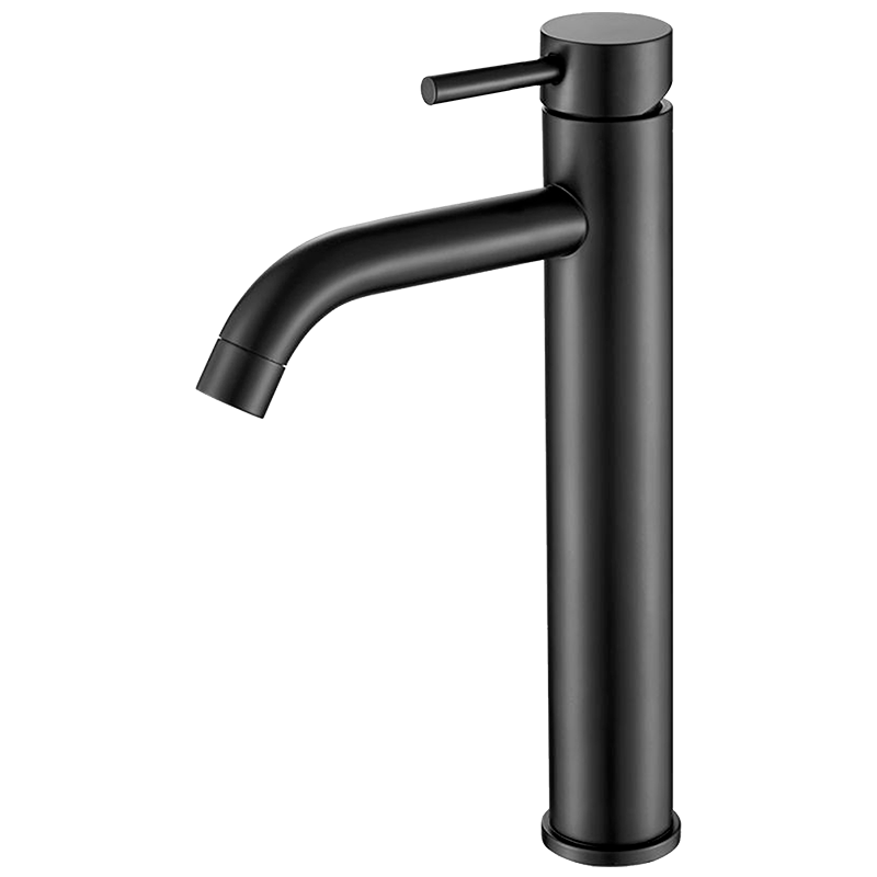 Comprar Grifo encastrado en lavabo alto pica negro mate monomando giratorio  online