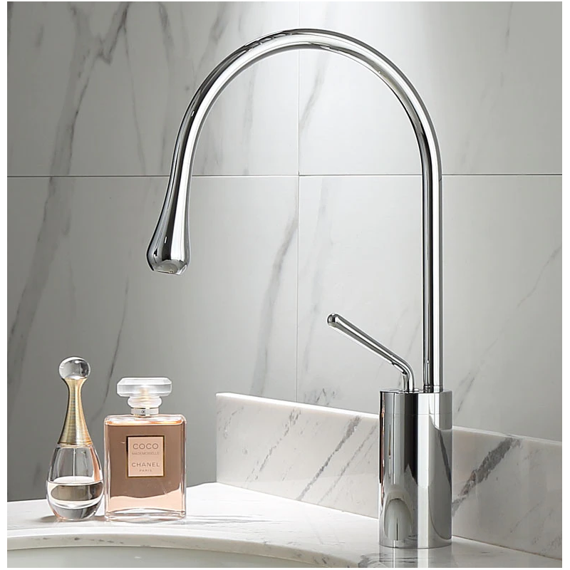 Grifo cromado de lavabo monomando giratorio 360 cromo