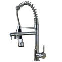 Grifo de cocina giratorio 360º extraible cromo monomando 2 salidas de agua