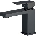 Grifo  lavabo negro mate monomando cuadrado serie Segura