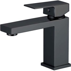 Grifo  lavabo negro mate monomando cuadrado serie Segura