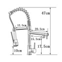 Grifo de cocina giratorio 360º extraible cromo monomando 2 salidas de agua