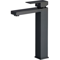 Grifo  lavabo alto pica  negro mate monomando cuadrado  serie Segura