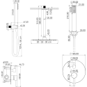 Conjunto de ducha empotrada techo redonda