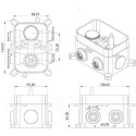 Conjunto de ducha  empotrada  cuadrada techo negra mate termostatica