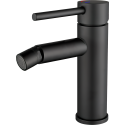 Grifo de bide negro mate con apertura en agua fría monomando redondo