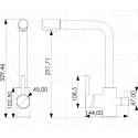 Grifo de cocina nikel con ósmosis integrada 3 vías acero cepillado