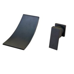 Grifo de lavabo negro cobre empotrado cascada ORB