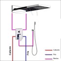 Ducha empotrada pared cuadrada rociador especial (cascada y lluvia)