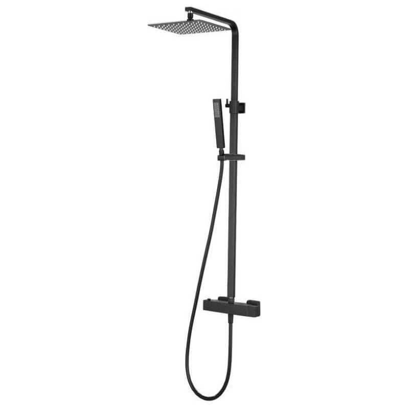 Comprar Ducha negra termostatica 38 grados rociador acero inoxidable 304  negro mate online