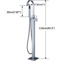 Grifo pie bañera exenta nikel monomando acero cepillado