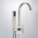 Grifo pie bañera exenta nikel monomando acero cepillado